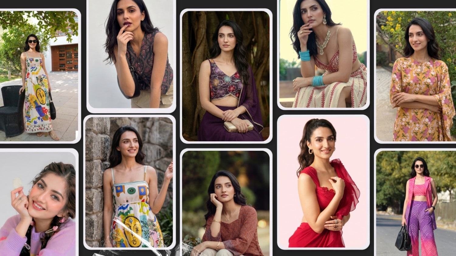 Trishika models the best outfits for women in India — ethnic wear, western styles, and wedding looks tested by Miss Patakha