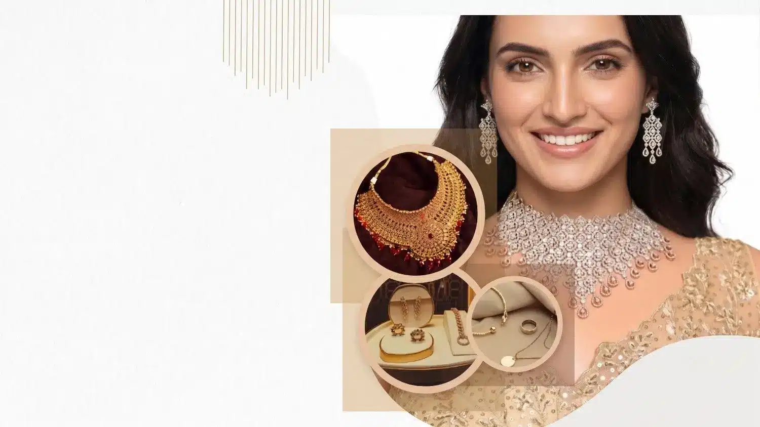 Diamond choker and gold bridal jewellery