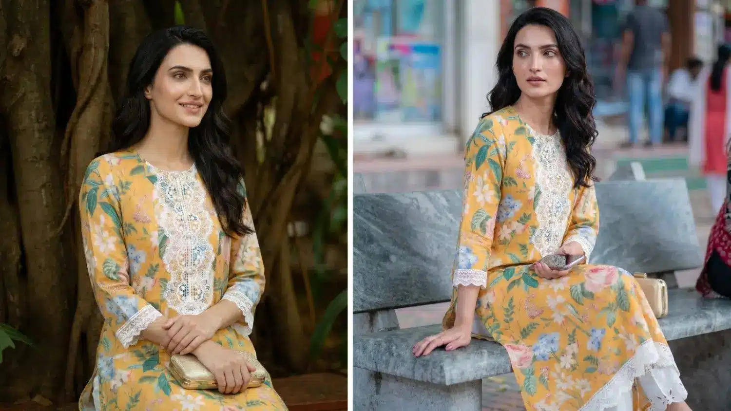 Outfit verdict: yellow kurta, garden versus city