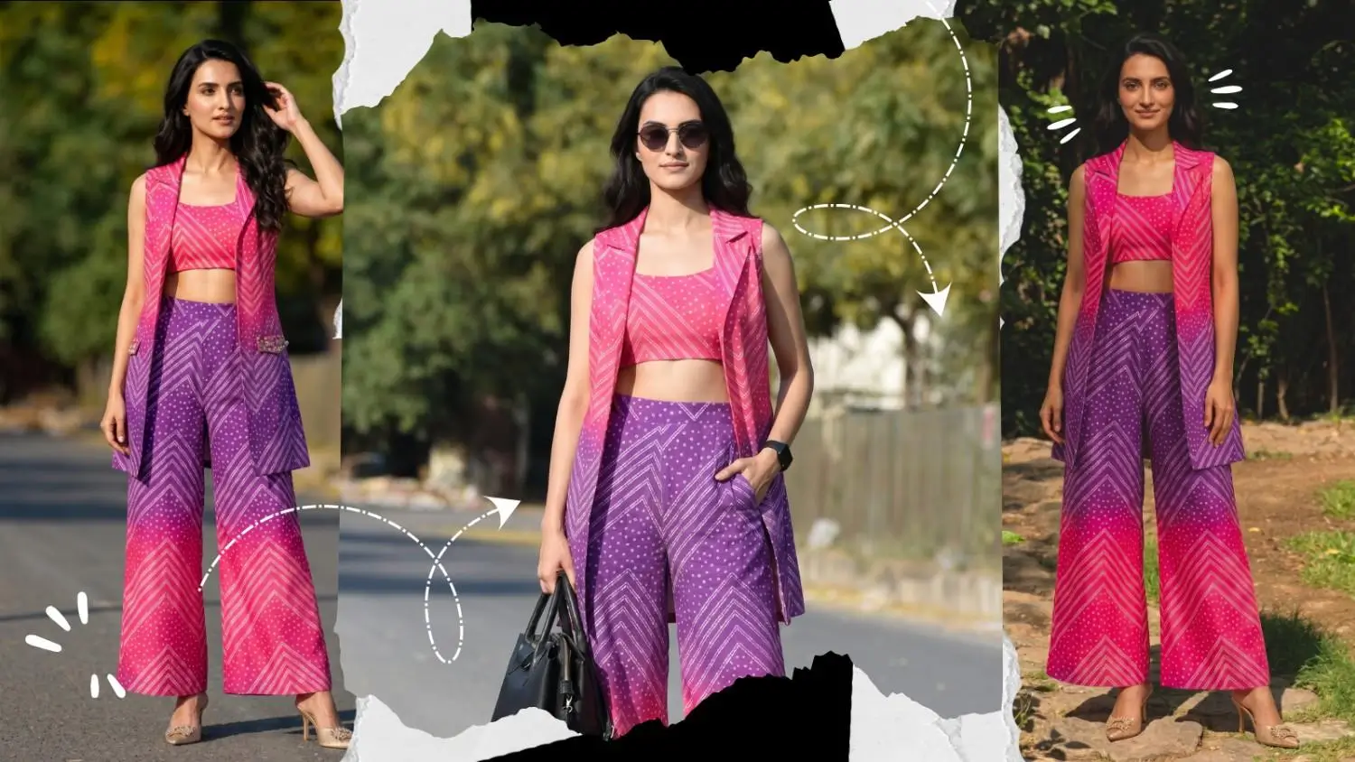 Pink-purple ombre ethnic co-ord complete guide look