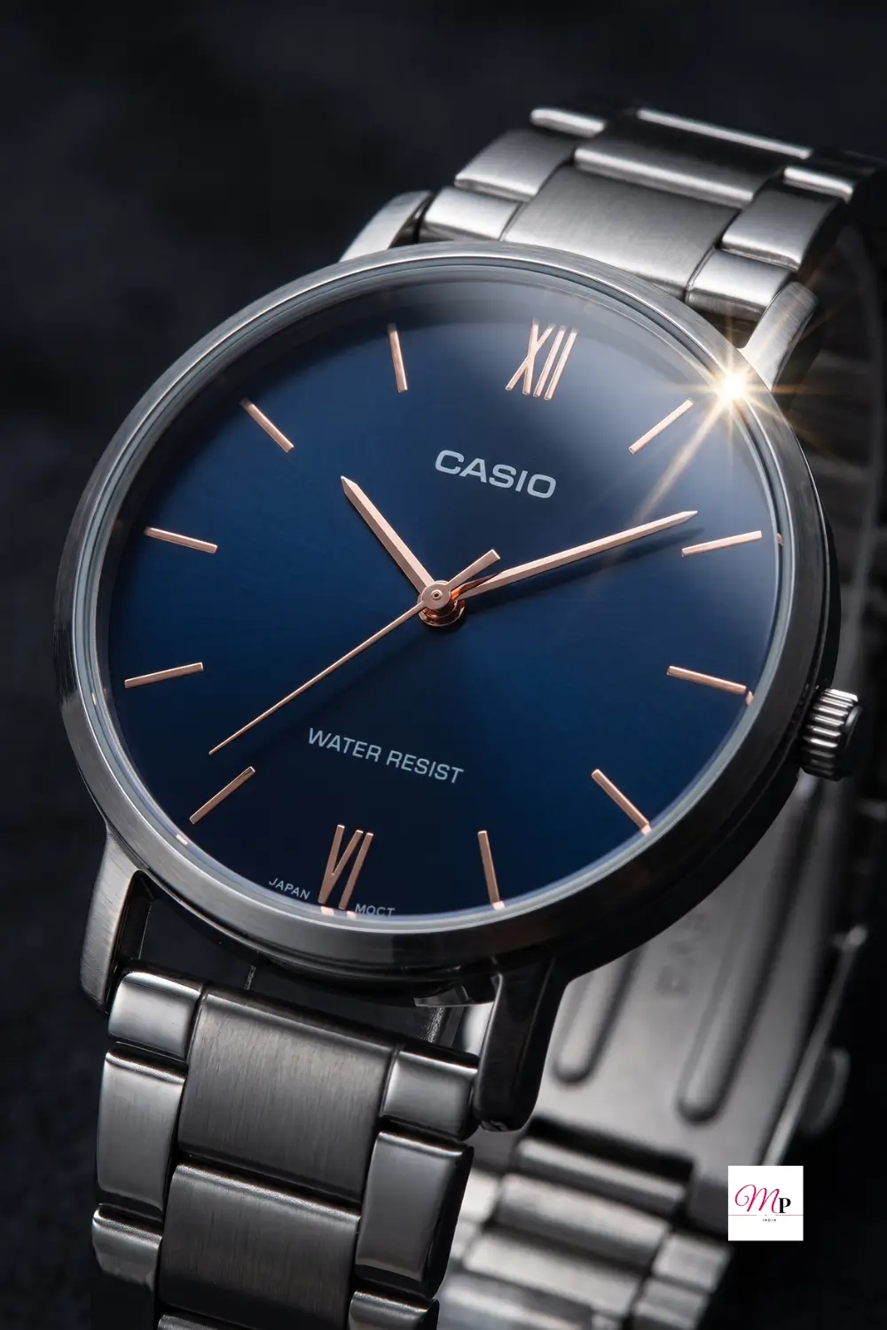 Casio Enticer blue dial women watch close-up — elegant timepiece for daily wear