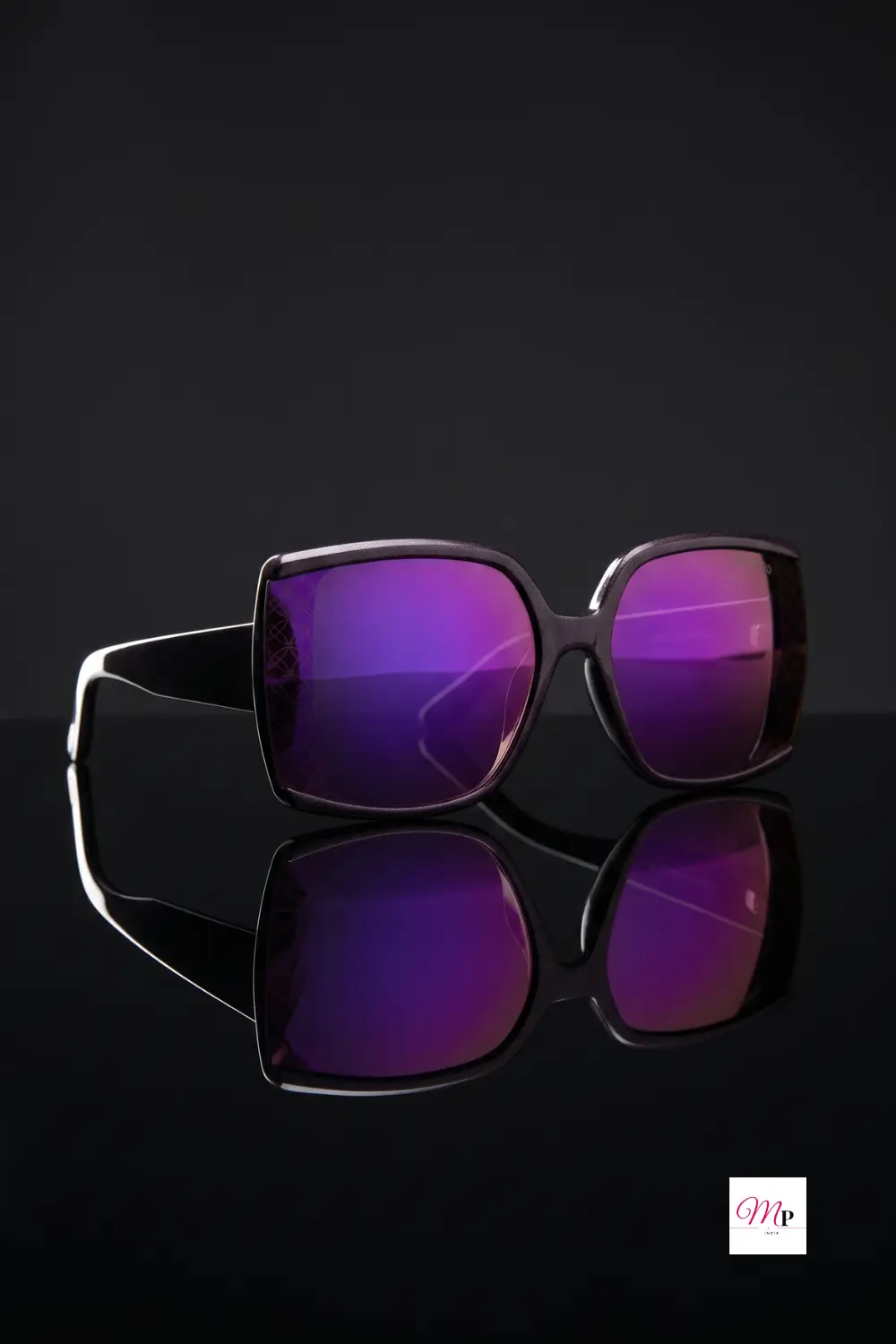 IDEE IDS3034C3SG oversized sunglasses purple lens black frame product detail